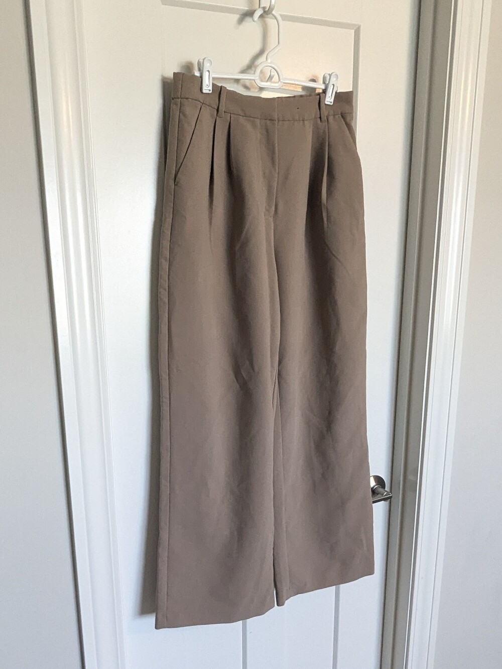Abercombie Curve Love Sloane Wide Leg Khaki Pants sz 10 - Picture 2 of 4